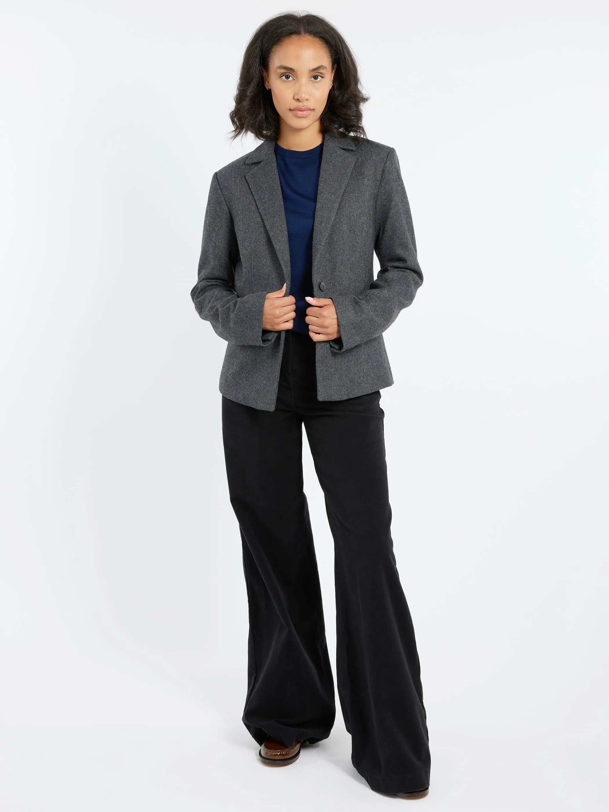Wool-Blend Flannel Jacket
