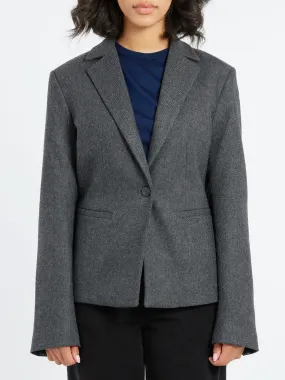 Wool-Blend Flannel Jacket