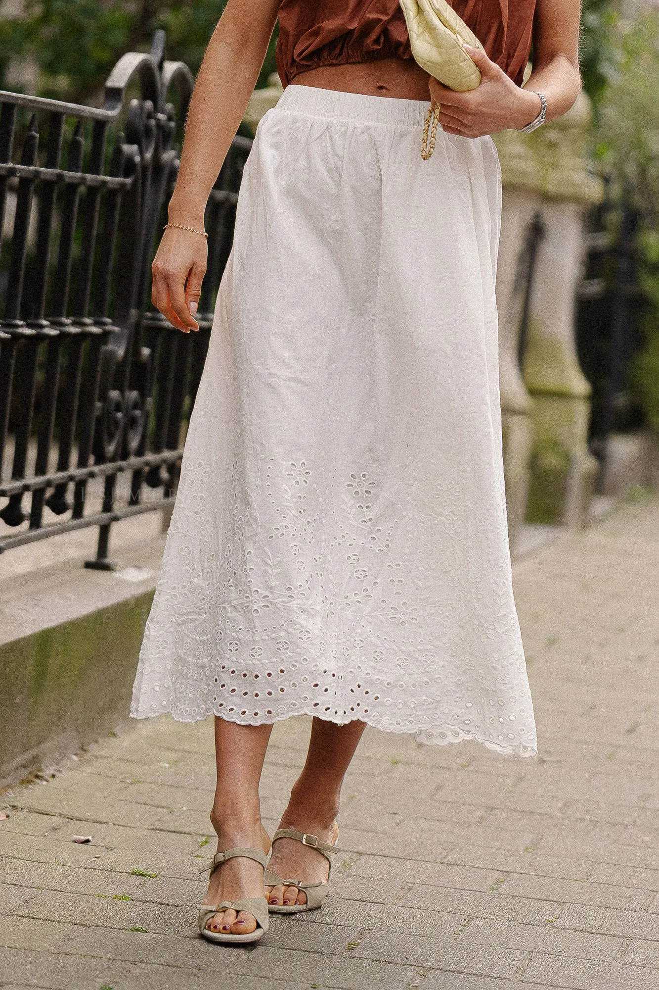 YASLuma HW long skirt star white