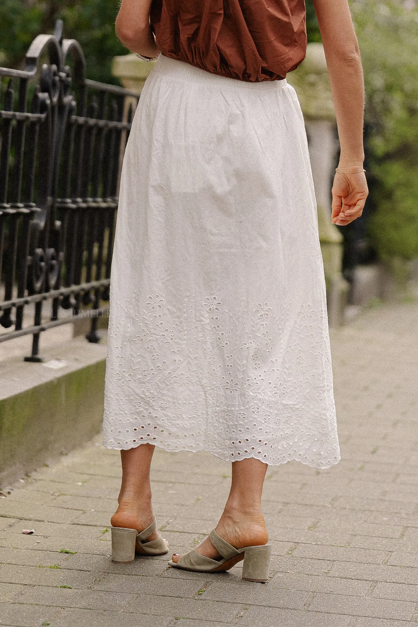 YASLuma HW long skirt star white
