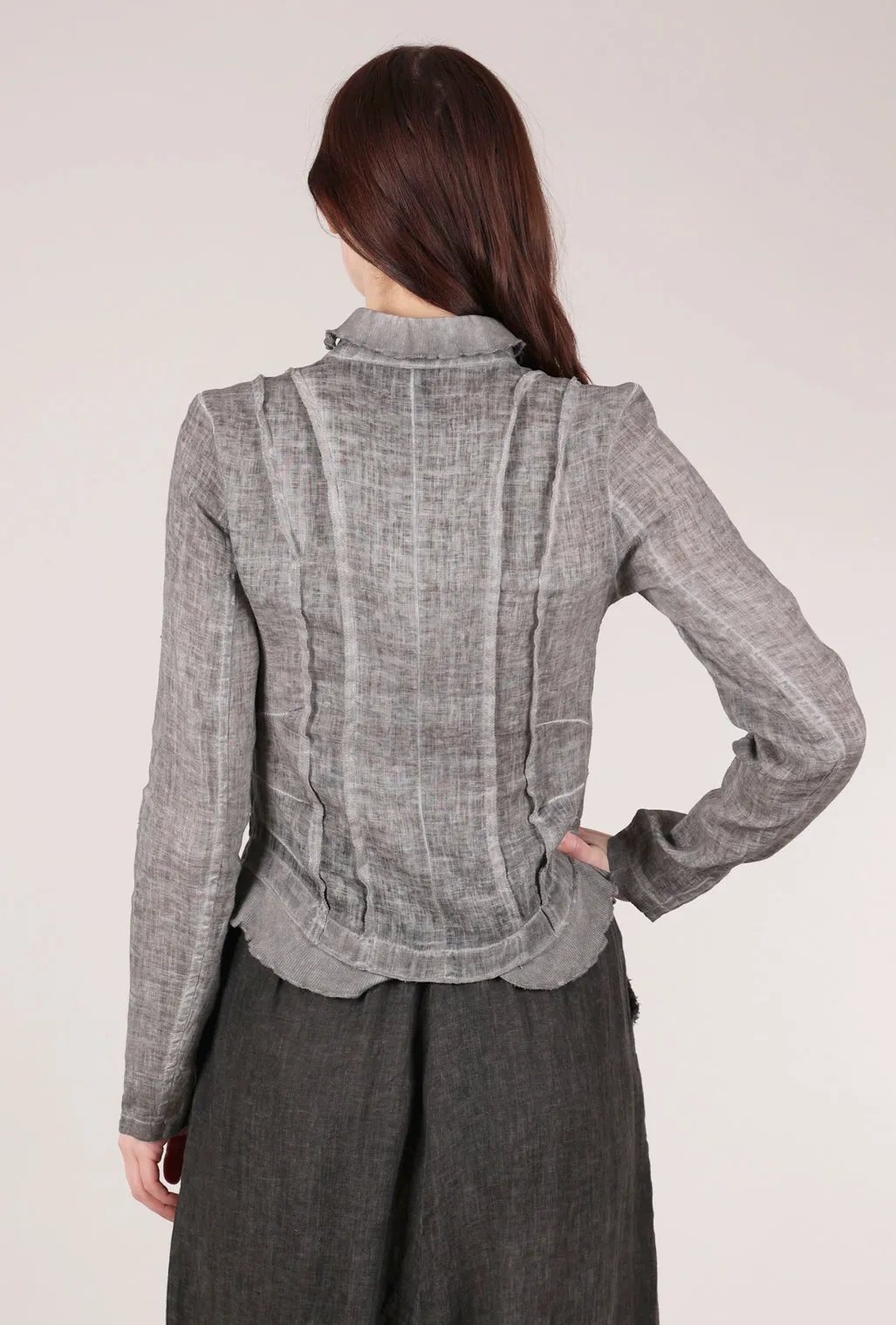 Zip Linen Jacket, SW Fossil
